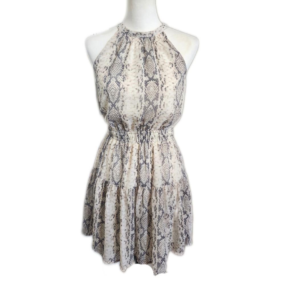 Japna snakeskin print sleeveless elastic waistband dress - S